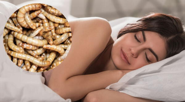 Mujer soñando con gusanos