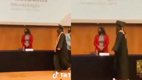 La profesora ignoró a la joven en la ceremonia de graduación.