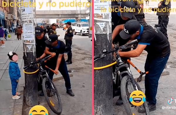 Fiscalizadores de Gamarra quisieron llevarse bicicleta pero nunca pudieron romper la cadena wapa.pe