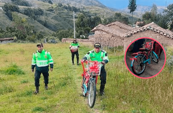 Policías hacen 'chanchita' para regalar bicicleta a niña: ella caminaba más de hora y media para llegar a clases
