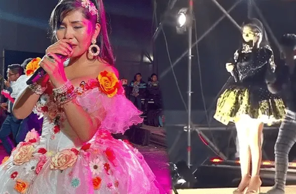Yarita Lizeth sufre terrible humillación durante su concierto cuando mujer le lanza agua