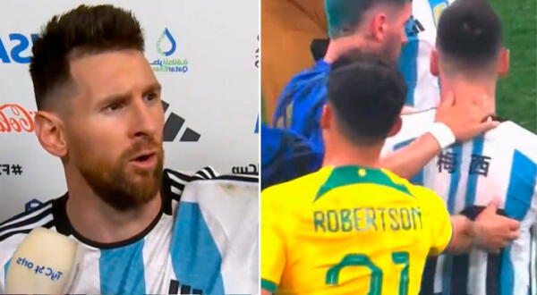 Lionel Messi no quiso sacarse su camiseta para dársela al australiano Alexander Robertson
