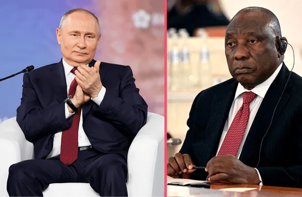 Presidente sudafricano le dice a Putin que la guerra en Ucrania debe terminar