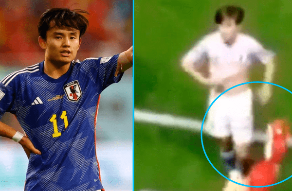 Takefusa Kubo tiró la camiseta de la selección peruana que le regaló Alexander Callens