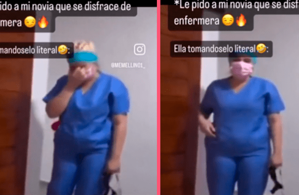 Mujer quiere cumplir fantasía de su pareja, pero se confunde de disfraz de enfermera