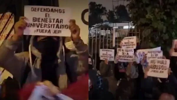 Los estudiantes expresaron su reclamo por la suspensión de clases presenciales.