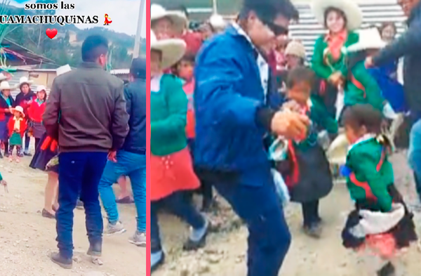 Pequeña huamachuquina derrocha ternura con poderosos pasos de huayno