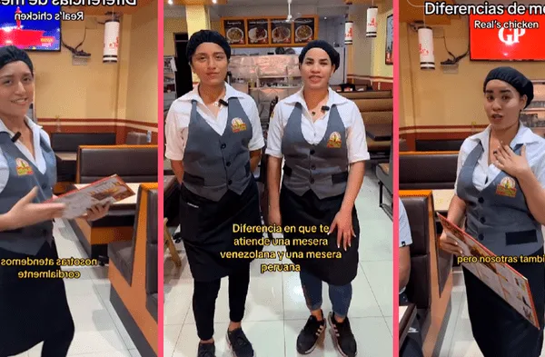 Peruana y venezolana 'compiten' sobre quién atiende mejor como mesera y escena es viral en TikTok