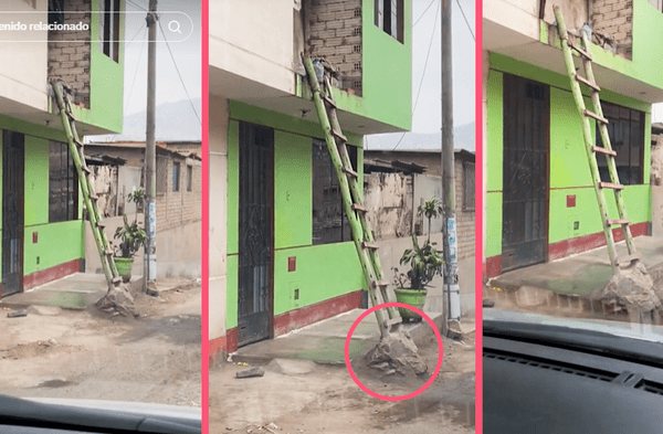 Peruano instala escalera de madera para subir a su segundo piso y usuarios reaccionan