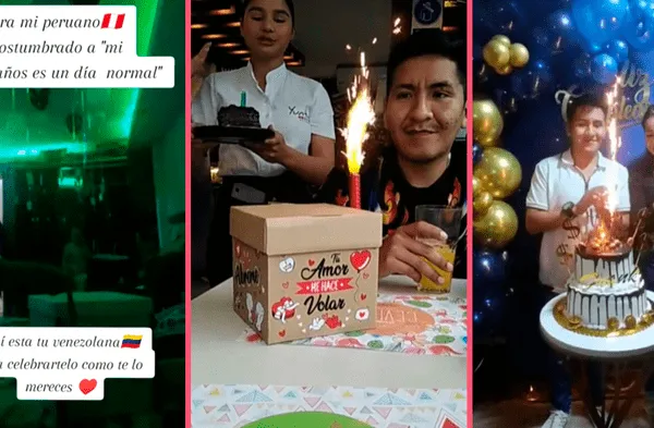 Venezolana le celebra cumpleaños a su novio peruano que jamás tuvo una fiesta y se vuelve viral en TikTok
