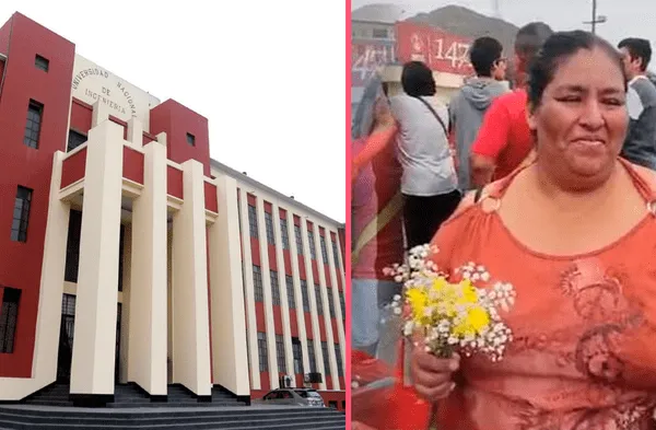 Madre le entrega flores a su hija tras rendir examen de admisión de la UNI