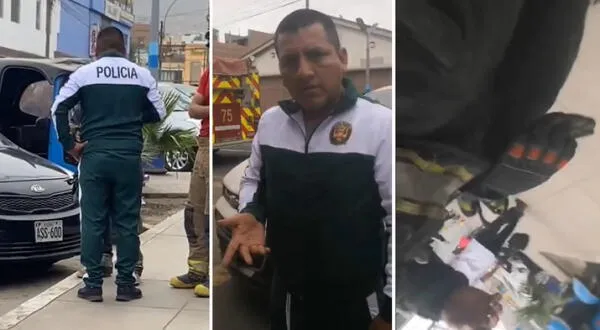 Ventanilla: bombero increpa a policía por estacionar su auto afuera de la compañía y es agredido por el agente