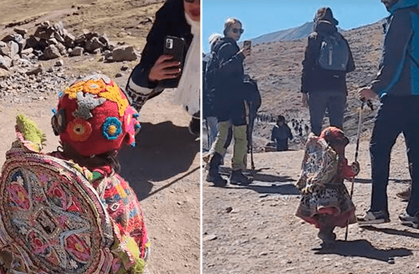 Niña cusqueña cautiva a viajeros con traje típico en Montaña de 7 Colores: “Linda wawita” wapa.pe
