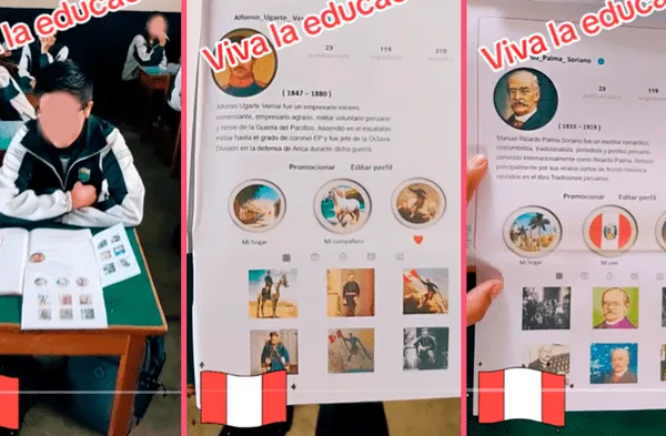 Escolar crea cuentas de Instagram a personajes ilustres del Perú para su tarea y es elogiado en redes