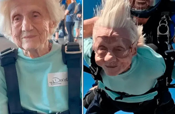 Mujer de 104 años se lanza en paracaídas desde 4 mil metros para lograr su Récord Guinness