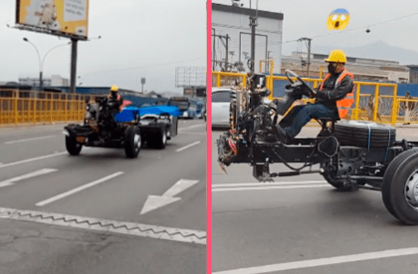 Hombre deja en shock a todo TikTok tras conducir inmenso tractor sin carrocería
