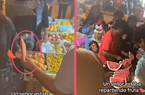 Peruano reparte fruta de su negocio a los niños por Halloween en vez de dulces