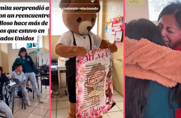 Madre sorprende a su hija al aparecer de sorpresa en su colegio tras 2 años de vivir en Estados Unidos wapa.pe