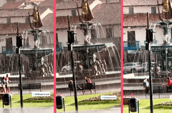 Lluvia torrencial azota Cusco; pero a PAREJA VIAJERA no le importa y disfruta tomando cervezas