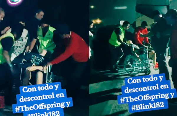 Hombre asiste a concierto de Blink-182, se mete al pogo y termina en silla de ruedas
