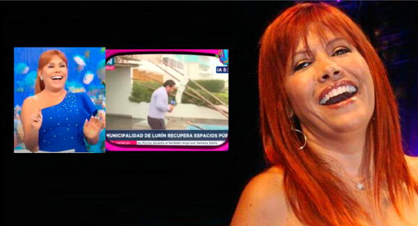 Magaly Medina se burla de reportero de Canal N que cayó en piscina EN VIVO