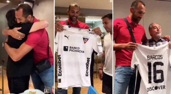 Hernán Barcos al borde de las lágrimas tras recibir emotivo homenaje de LDU: "Gracias por todo"