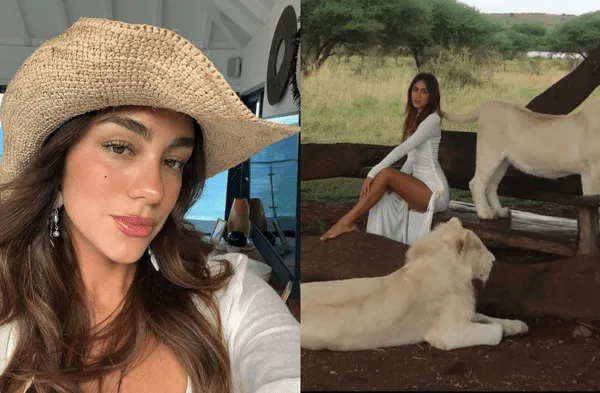 Luana Barrón recibe críticas por posar con animales salvajes en Tanzania