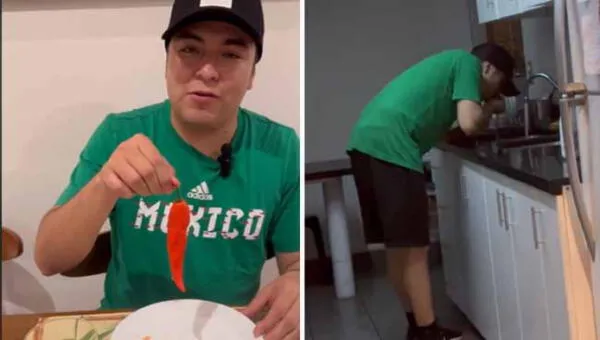 Mexicano retó el picor de un Ají limo sin imaginar que este le haría tomar agua del caño