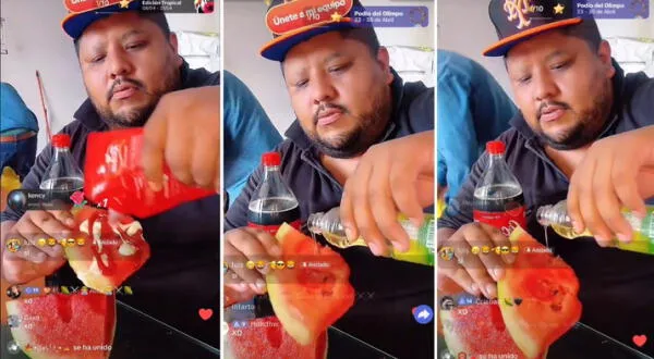 Influencer peruano echa aceite, mayonesa y ketchup a su sandía y usuarios quedan horrorizados: "Te estás matando"