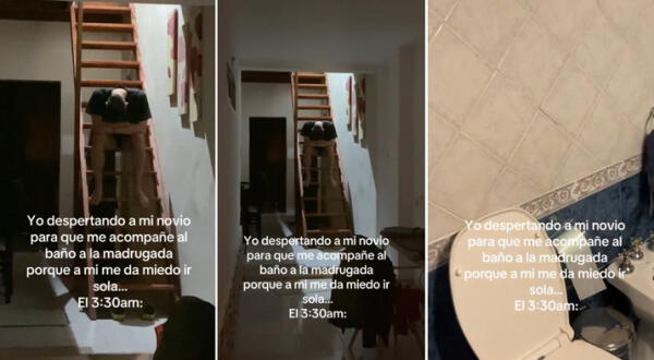 Mujer teme a la oscuridad y despierta a su novio para que la acompañe al baño: él se duerme en las escaleras wapa.pe