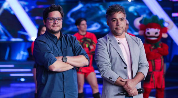 El emotivo reencuentro entre Gian Piero y Renzo fue marcado por un fuerte abrazo en el set de Esto es Guerra. wapa.pe