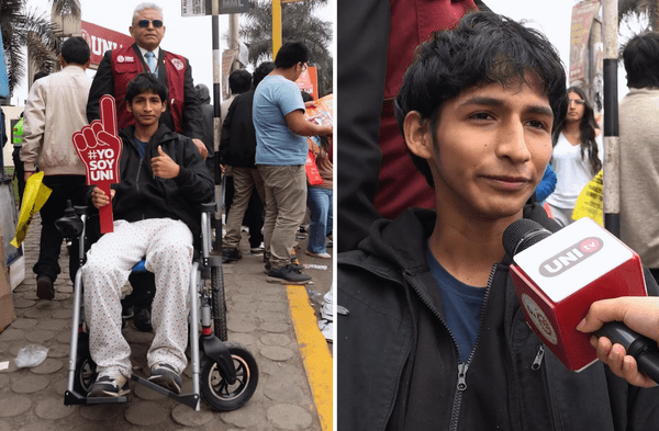 El joven de 19 años viajó desde Junín para dar su examen de admisión de la UNI. wapa.pe