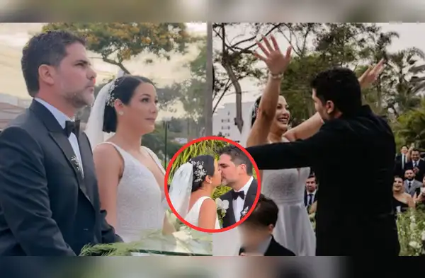Natalia Salas se quiebra de emoción al llegar al altar en su mágica boda religiosa con Sergio Coloma wapa.pe