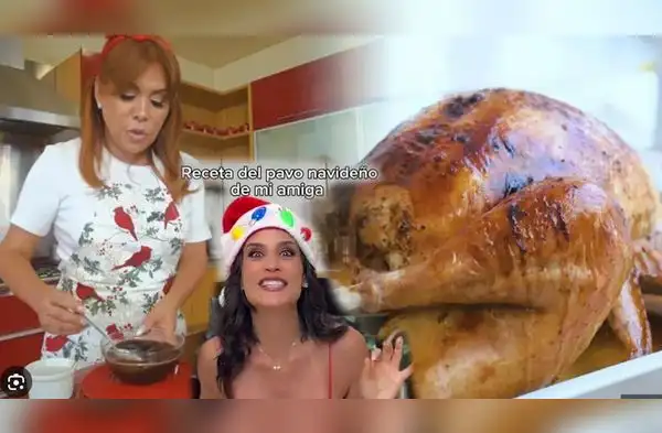 Entre broma y broma, María Pía se atrevió a replicar la receta de pavo de su amiga Magaly Medina. wapa.pe