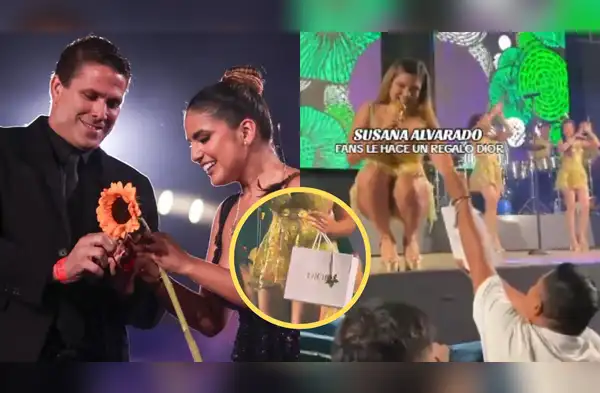 Susana Alvarado recibe costoso obsequio de fan en show y redes comparan con su pareja wapa.pe