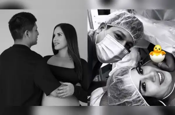 Darinka Ramírez dio a luz a su bebé y su pareja estuvo presente en el parto. wapa.pe