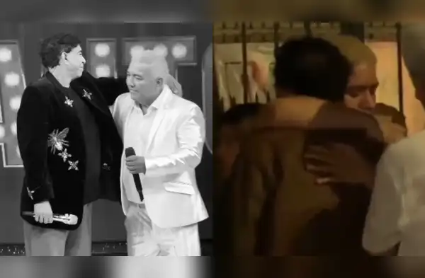 Hijo de Manolo Rojas se quiebra al abrazar a Ernesto Pimentel por el fallecimiento de su padre. wapa.pe