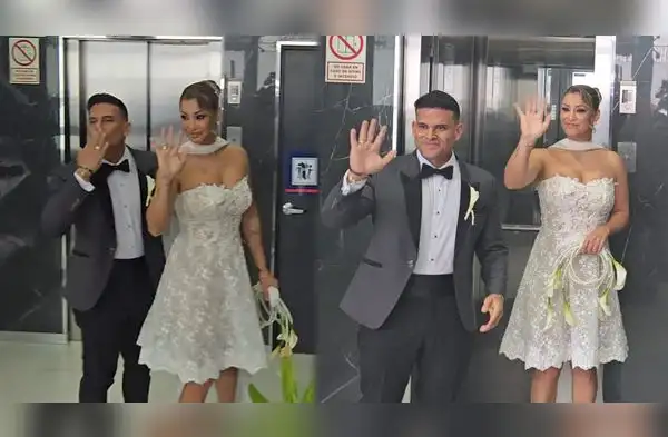 Karla Tarazona y Christian Domínguez se casaron. wapa.pe