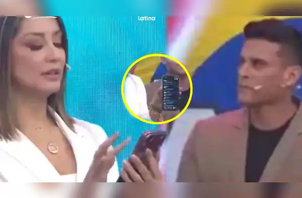 Karla Tarazona sorprende a Christian Domínguez revisando su celular wapa.pe