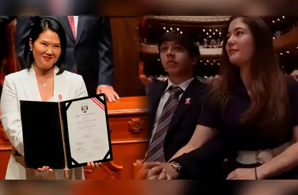 Kyara Villanella asiste a ceremonia de credenciales de Keiko Fujimori acompañada de su novio wapa.pe
