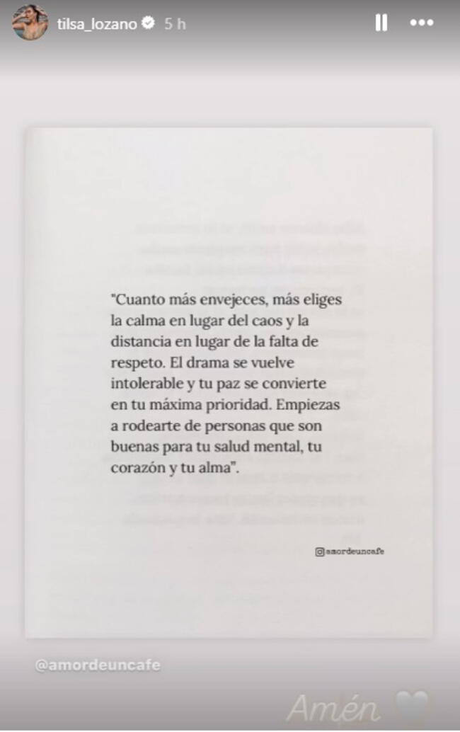 Tilsa Lozano y su mensaje en su cuenta de Instagram. ¿Dirigido a Juan Manuel Vargas por la pelea con Paolo Guerrero?   