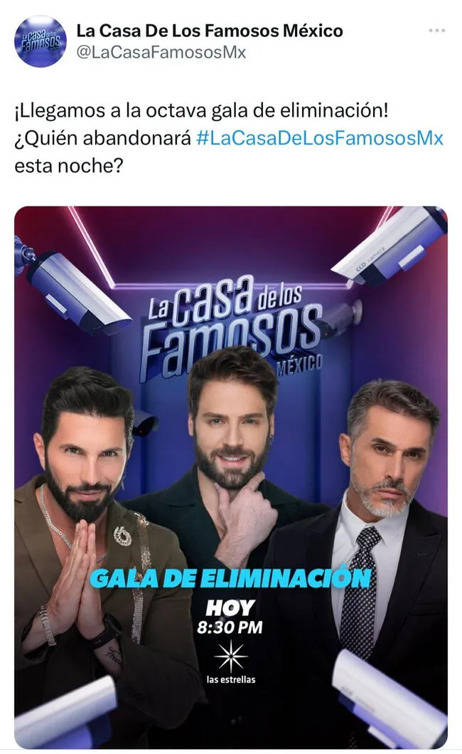 La Casa de los Famosos anuncia gala de eliminación con Sergio Mayer y Poncho.   