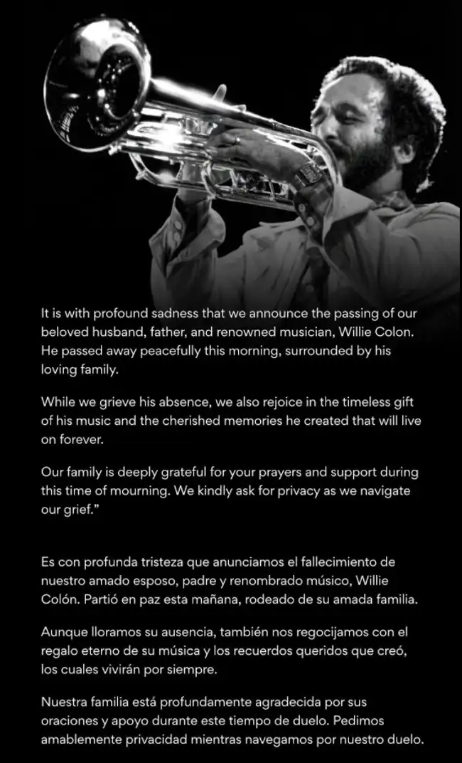 Foto: Facebook Willie Colón   