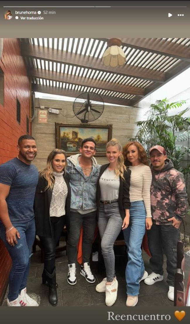 Brunella Horna publicó una foto junto a Christian Domínguez y el resto de compañeros de 'América Hoy'   