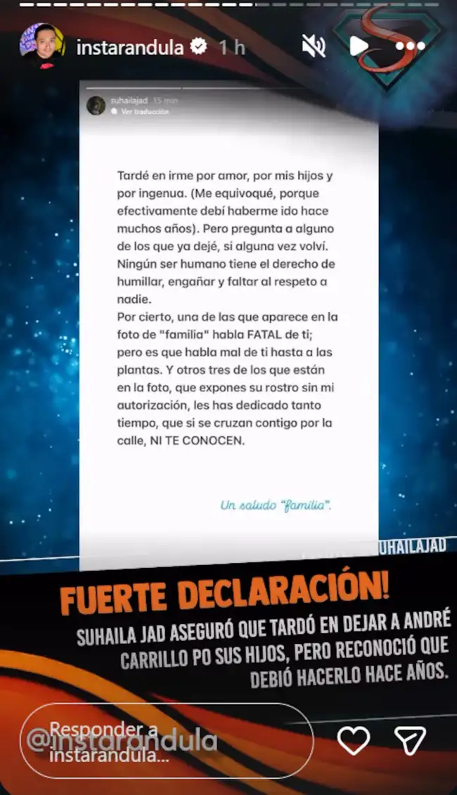 Madre los hijos de André Carrillo compartió fuerte mensaje.  
