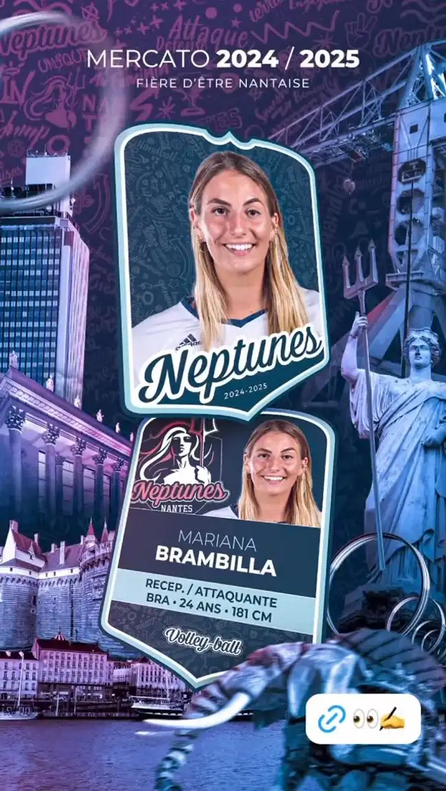 Mariana Brambilla, ex voleibolista de Alianza Lima, fichada por Neptunes de Nantes de Francia. Mariana Brambilla, ex voleibolista de Alianza Lima, fichada por Neptunes de Nantes de Francia.