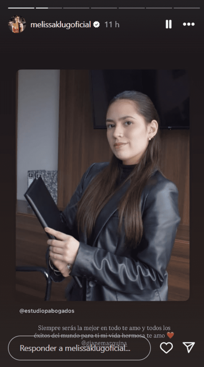 <strong> Mensaje de Melissa Klug a su hija Gianella Marquina </strong> <strong> Mensaje de Melissa Klug a su hija Gianella Marquina </strong>