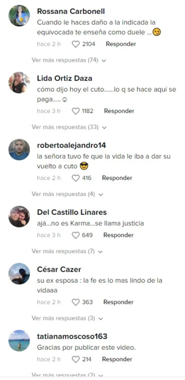 Comentarios de usuarios en TikTok sobre el caso de Luis Guadalupe.   