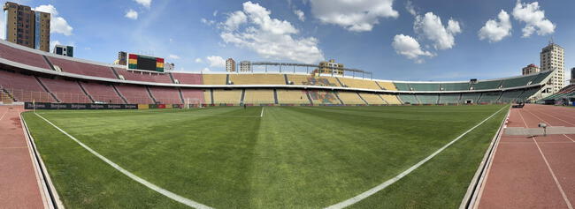 Así luce el Estadio Hernando Siles de La Paz donde se llevará el partido Bolivia vs Ecuador.   