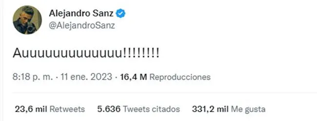 Mensaje de Alejandro Sanz a Shakira, tras lanzar la canción junto a Bizarrap. 